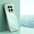 For Redmi Note 14 Pro 5G XINLI Straight Edge 6D Electroplate TPU Phone Case(Mint Green) - 1