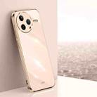 For Redmi K80 XINLI Straight 6D Plating Gold Edge TPU Phone Case(Pink) - 1