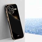 For Redmi K80 XINLI Straight 6D Plating Gold Edge TPU Phone Case(Black) - 1