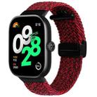 For Xiaomi Smart Band 9 Pro / 8 Pro Folding Magnetic Buckle Braided Watch Band(Black Sand Red) - 1