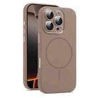 For iPhone 16 Pro Max AG Fine Hole Liquid Silicone MagSafe Magnetic Phone Case(Brown) - 1