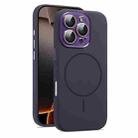 For iPhone 16 Pro Max AG Fine Hole Liquid Silicone MagSafe Magnetic Phone Case(Dark Purple) - 1