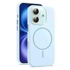 For iPhone 16 AG Fine Hole Liquid Silicone MagSafe Magnetic Phone Case(Sierra Blue) - 1