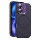 For iPhone 16 AG Fine Hole Liquid Silicone MagSafe Magnetic Phone Case(Dark Purple) - 1