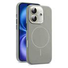 For iPhone 16 AG Fine Hole Liquid Silicone MagSafe Magnetic Phone Case(Titanium Gray) - 1