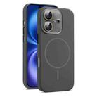 For iPhone 16 AG Fine Hole Liquid Silicone MagSafe Magnetic Phone Case(Charcoal Grey) - 1
