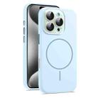 For iPhone 15 Pro Max AG Fine Hole Liquid Silicone MagSafe Magnetic Phone Case(Sierra Blue) - 1