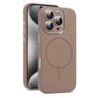 For iPhone 15 Pro Max AG Fine Hole Liquid Silicone MagSafe Magnetic Phone Case(Brown) - 1