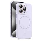 For iPhone 15 Pro Max AG Fine Hole Liquid Silicone MagSafe Magnetic Phone Case(Lilac) - 1