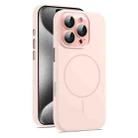 For iPhone 15 Pro Max AG Fine Hole Liquid Silicone MagSafe Magnetic Phone Case(Pink) - 1