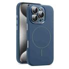 For iPhone 15 Pro AG Fine Hole Liquid Silicone MagSafe Magnetic Phone Case(Royal Blue) - 1