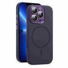 For iPhone 13 Pro Max AG Fine Hole Liquid Silicone MagSafe Magnetic Phone Case(Dark Purple) - 1