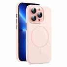 For iPhone 13 Pro Max AG Fine Hole Liquid Silicone MagSafe Magnetic Phone Case(Pink) - 1
