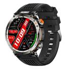 HT30 1.7 inch IP68 Waterproof Silicone Band Smart Watch, Support Flashlight / Banknote Detector Light / Compass(Black) - 1