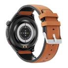 T82 1.43 inch Round Screen BT Call Smart Watch, Heart Rate / Blood Pressure / Blood Oxygen / Sleep / Blood Sugar / HRV / Metope / SOS, Strap:Leather Brown - 3