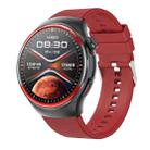 T82 1.43 inch Round Screen BT Call Smart Watch, Heart Rate / Blood Pressure / Blood Oxygen / Sleep / Blood Sugar / HRV / Metope / SOS, Strap:Silicone Red - 1