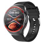 T82 1.43 inch Round Screen BT Call Smart Watch, Heart Rate / Blood Pressure / Blood Oxygen / Sleep / Blood Sugar / HRV / Metope / SOS, Strap:Silicone Black - 1