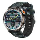 HT30 1.7 inch IP68 Waterproof Camouflage Silicone Band Smart Watch, Support Flashlight / Banknote Detector Light / Compass(Blue) - 1