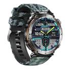 HT30 1.7 inch IP68 Waterproof Camouflage Silicone Band Smart Watch, Support Flashlight / Banknote Detector Light / Compass(Blue) - 3