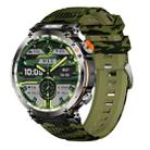 HT30 1.7 inch IP68 Waterproof Camouflage Silicone Band Smart Watch, Support Flashlight / Banknote Detector Light / Compass(Army Green) - 1