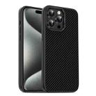 For iPhone 15 Pro Max Carbon Fiber Textured Oil Spray MagSafe Magnetic Phone Case(Black) - 1