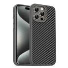 For iPhone 15 Pro Carbon Fiber Textured Oil Spray MagSafe Magnetic Phone Case(Grey) - 1