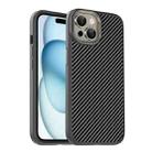 For iPhone 15 Plus Carbon Fiber Textured Oil Spray MagSafe Magnetic Phone Case(Grey) - 1