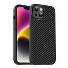 For iPhone 14 Carbon Fiber Textured Oil Spray MagSafe Magnetic Phone Case(Black) - 1