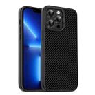 For iPhone 13 Pro Max Carbon Fiber Textured Oil Spray MagSafe Magnetic Phone Case(Black) - 1