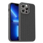 For iPhone 13 Pro Max Carbon Fiber Textured Oil Spray MagSafe Magnetic Phone Case(Grey) - 1