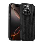 For iPhone 16 Pro Max Carbon Fiber Textured Oil Spray MagSafe Magnetic Phone Case(Black) - 1