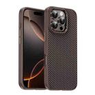 For iPhone 16 Pro Carbon Fiber Textured Oil Spray MagSafe Magnetic Phone Case(Rose Gold) - 1