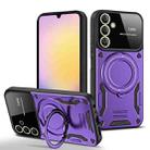 For Samsung Galaxy A25 5G Global Large Window MagSafe Holder Phone Case(Purple) - 1
