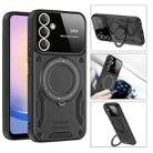 For Samsung Galaxy A25 5G Global Large Window MagSafe Holder Phone Case(Purple) - 3