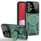 For Samsung Galaxy A13 Large Window MagSafe Holder Phone Case(Green) - 1