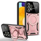 For Samsung Galaxy A52 4G / 5G Large Window MagSafe Holder Phone Case(Rose Gold) - 1