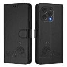 For Doogee N55 Plus Cat Rat Embossed Pattern RFID Leather Phone Case with Lanyard(Black) - 2