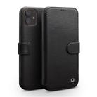 For iPhone 11 QIALINO Business Magnetic Buckle Horizontal Flip Leather Case with Card Slots(Black) - 1