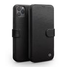 For iPhone 11 Pro QIALINO Business Magnetic Buckle Horizontal Flip Leather Case with Card Slots(Black) - 1