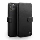 For iPhone 11 Pro Max QIALINO Business Magnetic Buckle Horizontal Flip Leather Case with Card Slots(Black) - 1