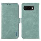 For Google Pixel 9a ABEEL Frosted Magnetic RFID Leather Phone Case(Cyan) - 1