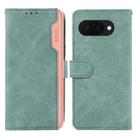 For Google Pixel 9a ABEEL Color Block Magnetic RFID Leather Phone Case(Cyan-Pink) - 1