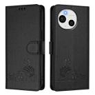 For Sharp Aquos Sense9 Cat Rat Embossed Pattern RFID Leather Phone Case with Lanyard(Black) - 2