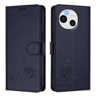 For Sharp Aquos Sense9 Plus Cat Rat Embossed Pattern RFID Leather Phone Case with Lanyard(Blue) - 2