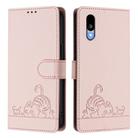 For Sharp Basio Active 3 Cat Rat Embossed Pattern RFID Leather Phone Case with Lanyard(Pink) - 2