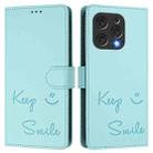 For Doogee N55 Plus Smile Embossing RFID Leather Phone Case(Mint Green) - 3