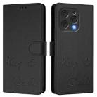 For Doogee N55 Plus Smile Embossing RFID Leather Phone Case(Black) - 3