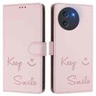 For Doogee Note 59 / Note 59 Pro Smile Embossing RFID Leather Phone Case(Pink) - 2