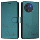 For Doogee Note 59 / Note 59 Pro Smile Embossing RFID Leather Phone Case(Peacock Green) - 2