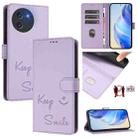 For Doogee Note 59 / Note 59 Pro Smile Embossing RFID Leather Phone Case(Light Purple) - 1